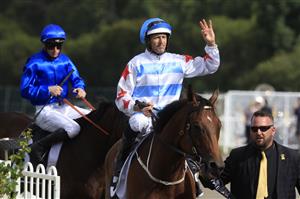 SYDNEY, AUSTRALIA - MARCH 19: Hugh Bowman on Forbidden Love returns to scale after winning race 7 the Agency George Ryder Stakes during Sydney Racing Longines Golden Slipper Day, at Rosehill Gardens on March 19, 2022 in Sydney, Australia. (Photo by Mark Evans/Getty Images)