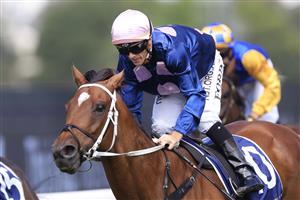 SYDNEY, AUSTRALIA - MARCH 19: Jay Ford on No Compromise wins race 3 the Queen’s Cup during Sydney Racing Longines Golden Slipper Day, at Rosehill Gardens on March 19, 2022 in Sydney, Australia. (Photo by Mark Evans/Getty Images)