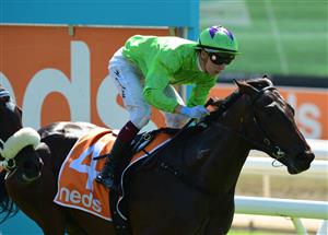 MELBOURNE, AUSTRALIA - MARCH 26: Fred Kersley riding Virtuous Circle winning Race 2, the Cleanaway Sustainability Sires, during Mornington Cup Day at Mornington Racecourse on March 26, 2022 in Melbourne, Australia. (Photo by Vince Caligiuri/Getty Images)