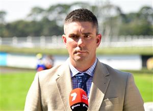 MELBOURNE, AUSTRALIA - MARCH 26: Trainer Liam Howley after Virtuous Circle wo Race 2, the Cleanaway Sustainability Sires, during Mornington Cup Day at Mornington Racecourse on March 26, 2022 in Melbourne, Australia. (Photo by Vince Caligiuri/Getty Images)