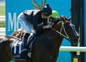 MELBOURNE, AUSTRALIA - MARCH 26: Jye McNeil riding Jump the Broom winning Race 4, Catanach's Jewellers Handicap during Mornington Cup Day at Mornington Racecourse on March 26, 2022 in Melbourne, Australia. (Getty)