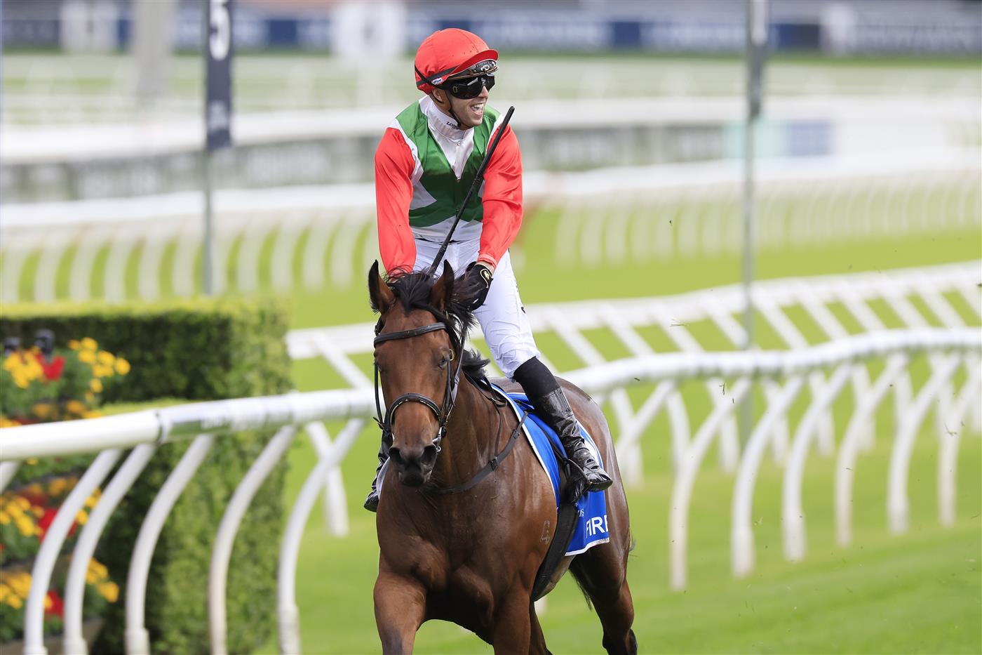 SYDNEY, AUSTRALIA - APRIL 02: Brenton Avdulla on Fireburn wins race 6 the Inglis Sires during The Star Championships Day 1 at Royal Randwick Racecourse on April 02, 2022 in Sydney, Australia. (Photo by Mark Evans/Getty Images)
