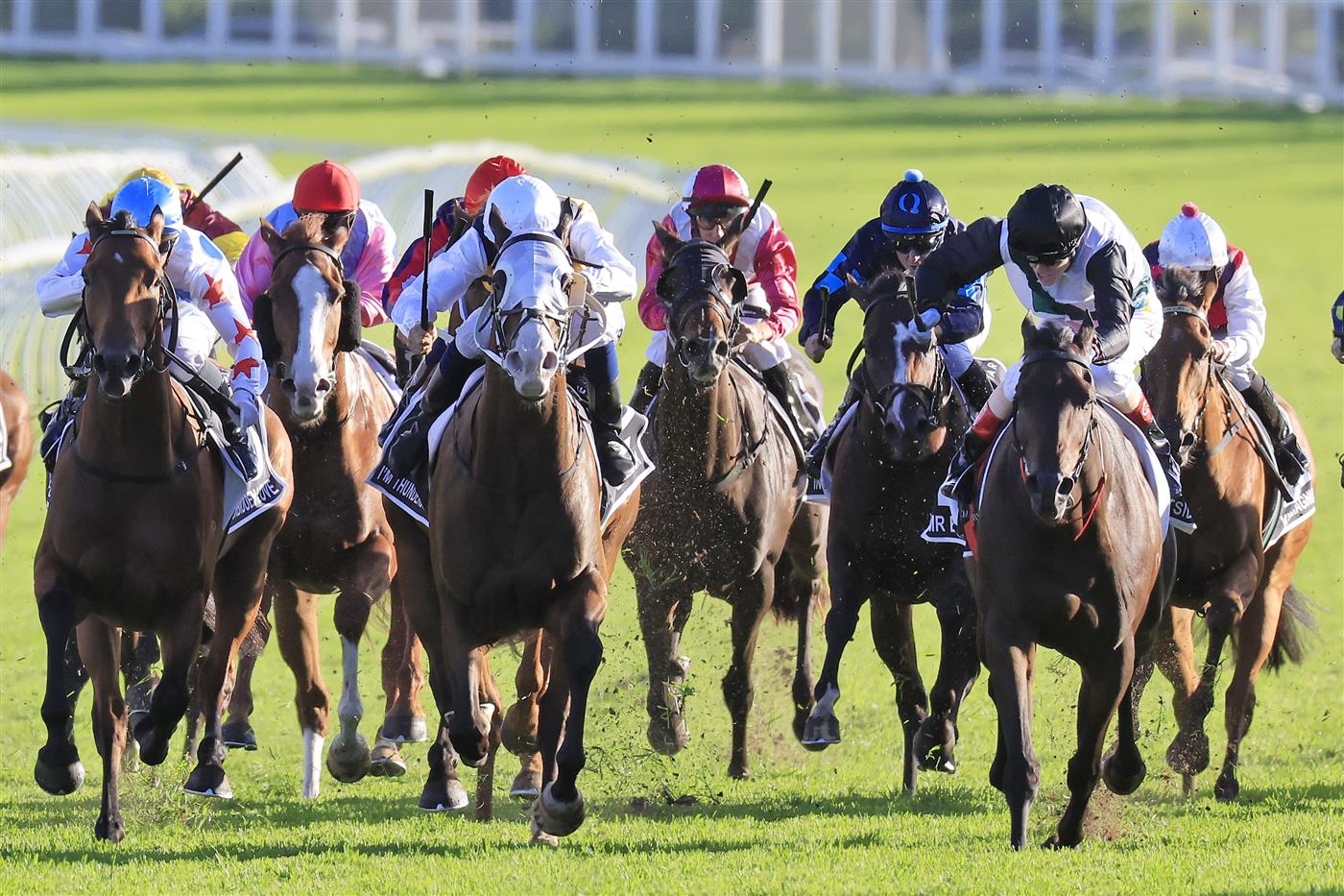 SYDNEY, AUSTRALIA - APRIL 02: Craig Williams on Mr Brightside (R), wins race 9 the Star Doncaster Mile during The Star Championships Day 1 at Royal Randwick Racecourse on April 02, 2022 in Sydney, Australia. (Photo by Mark Evans/Getty Images)