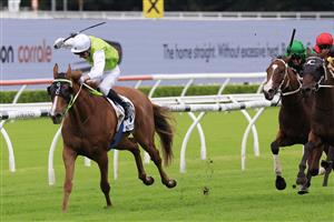 SYDNEY, AUSTRALIA - APRIL 02: Nick Heywood on Another One wins race 5 the Newhaven Park Country Championships Final during The Star Championships Day 1 at Royal Randwick Racecourse on April 02, 2022 in Sydney, Australia. (Photo by Mark Evans/Getty Images)
