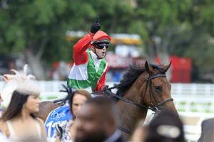 SYDNEY, AUSTRALIA - APRIL 02: Brenton Avdulla on Fireburn returns to scale after winning race 6 the Inglis Sires during The Star Championships Day 1 at Royal Randwick Racecourse on April 02, 2022 in Sydney, Australia. (Photo by Mark Evans/Getty Images)