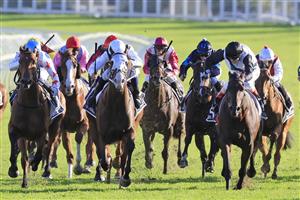SYDNEY, AUSTRALIA - APRIL 02: Craig Williams on Mr Brightside (R), wins race 9 the Star Doncaster Mile during The Star Championships Day 1 at Royal Randwick Racecourse on April 02, 2022 in Sydney, Australia. (Photo by Mark Evans/Getty Images)