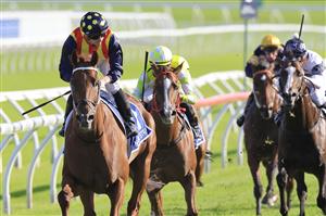 SYDNEY, AUSTRALIA - APRIL 02: James McDonald on Nature Strip wins race 8 the Furphy TJ Smith Stakes during The Star Championships Day 1 at Royal Randwick Racecourse on April 02, 2022 in Sydney, Australia. (Photo by Mark Evans/Getty Images)