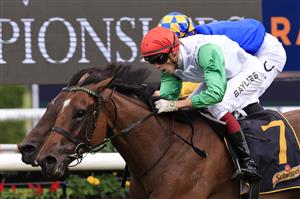 SYDNEY, AUSTRALIA - APRIL 02: Regan Bayliss on Nerve Not Verve wins race 4 the Schweppes Chairman’s Quality during The Star Championships Day 1 at Royal Randwick Racecourse on April 02, 2022 in Sydney, Australia. (Photo by Mark Evans/Getty Images)