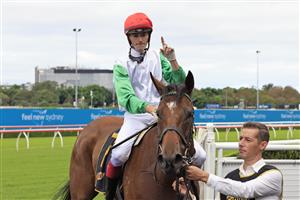 SYDNEY, AUSTRALIA - APRIL 02: Regan Bayliss on Nerve Not Verve returns to scale after winning race 4 the Schweppes Chairman’s Quality during The Star Championships Day 1 at Royal Randwick Racecourse on April 02, 2022 in Sydney, Australia. (Photo by Mark Evans/Getty Images)