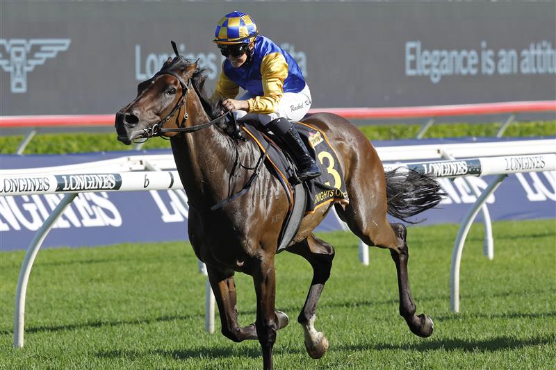 SYDNEY, AUSTRALIA - APRIL 09: Rachel King on Knights Order wins race 7 the Schweppes Sydney Cup during The Championships Day 2, Longines Queen Elizabeth Stakes Day, at Royal Randwick Racecourse on April 09, 2022 in Sydney, Australia. (Photo by Mark Evans/Getty Images)