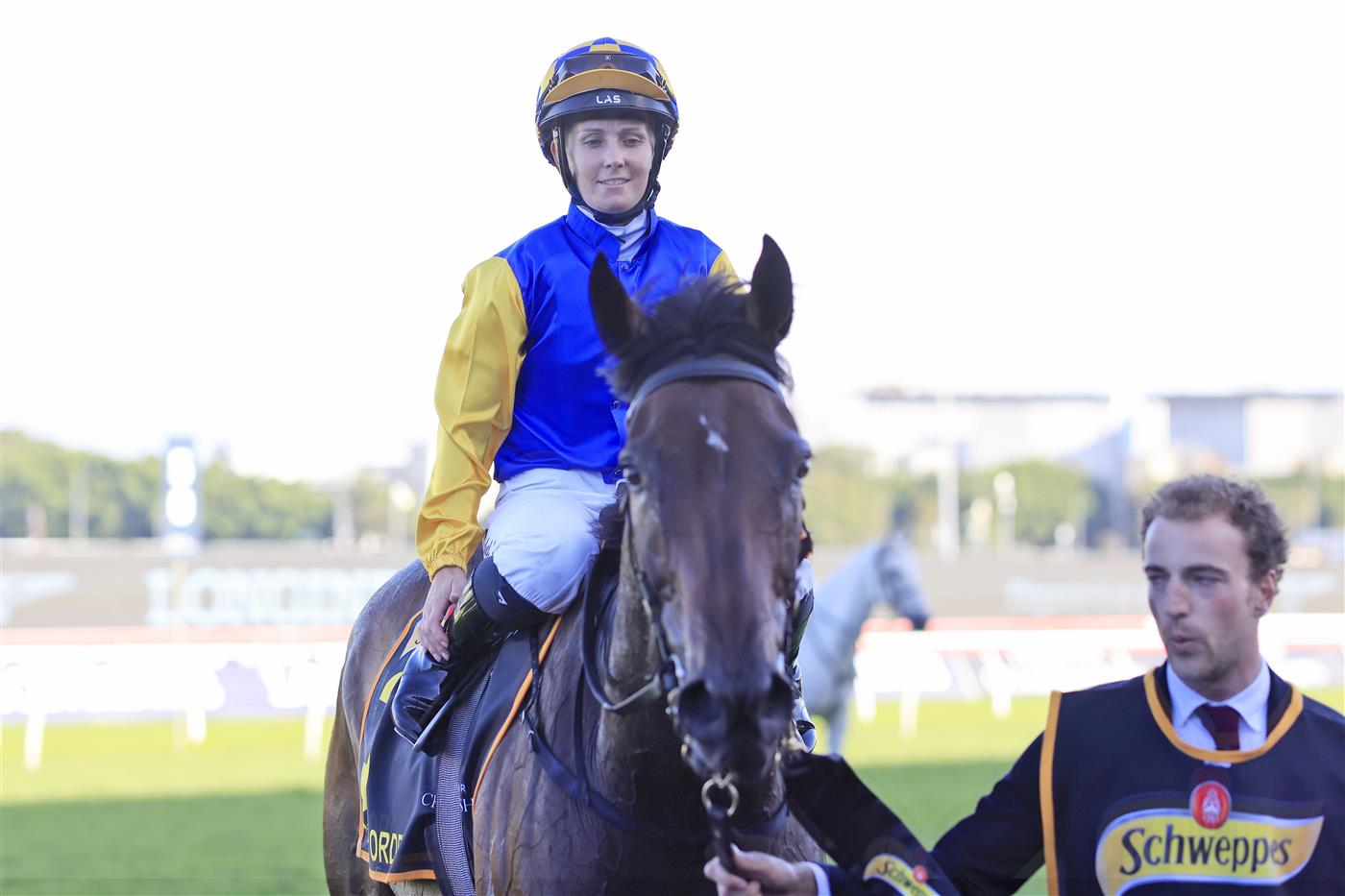 SYDNEY, AUSTRALIA - APRIL 09: Rachel King on Knights Order returns to scale after winning race 7 the Schweppes Sydney Cup during The Championships Day 2, Longines Queen Elizabeth Stakes Day, at Royal Randwick Racecourse on April 09, 2022 in Sydney, Australia. (Photo by Mark Evans/Getty Images)
