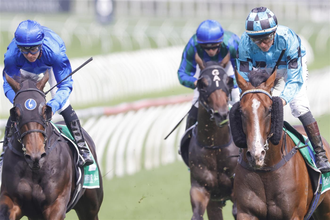 SYDNEY, AUSTRALIA - APRIL 09: Kerrin McEvoy on Williamsburg wins race 1 the Grainshaker Vodka Fernhill Mile during The Championships Day 2, Longines Queen Elizabeth Stakes Day, at Royal Randwick Racecourse on April 09, 2022 in Sydney, Australia. (Photo by Jenny Evans/Getty Images)