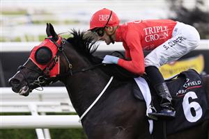 SYDNEY, AUSTRALIA - APRIL 09: Sam Clipperton on Mazu wins race 5 the Arrowfield 3YO Sprint during The Championships Day 2, Longines Queen Elizabeth Stakes Day, at Royal Randwick Racecourse on April 09, 2022 in Sydney, Australia. (Photo by Mark Evans/Getty Images)