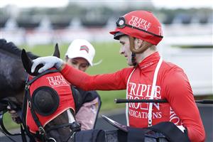 SYDNEY, AUSTRALIA - APRIL 09: Sam Clipperton on Mazu returns to scale after winning race 5 the Arrowfield 3YO Sprint during The Championships Day 2, Longines Queen Elizabeth Stakes Day, at Royal Randwick Racecourse on April 09, 2022 in Sydney, Australia. (Photo by Mark Evans/Getty Images)