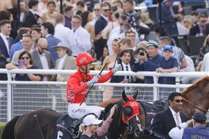 SYDNEY, AUSTRALIA - APRIL 09: Sam Clipperton on Mazu returns to scale after winning ?race 5 the Arrowfield 3yo Sprint during The Championships Day 2, Longines Queen Elizabeth Stakes Day, at Royal Randwick Racecourse on April 09, 2022 in Sydney, Australia. (Photo by Jenny Evans/Getty Images