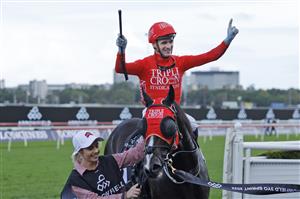 SYDNEY, AUSTRALIA - APRIL 09: Sam Clipperton on Mazu returns to scale after winning race 5 the Arrowfield 3YO Sprint during The Championships Day 2, Longines Queen Elizabeth Stakes Day, at Royal Randwick Racecourse on April 09, 2022 in Sydney, Australia. (Photo by Mark Evans/Getty Images)