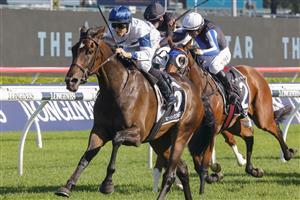 SYDNEY, AUSTRALIA - APRIL 09: Damian Lane on El Patroness wins race 6 The Star Australian Oaks during The Championships Day 2, Longines Queen Elizabeth Stakes Day, at Royal Randwick Racecourse on April 09, 2022 in Sydney, Australia. (Photo by Jenny Evans/Getty Images)