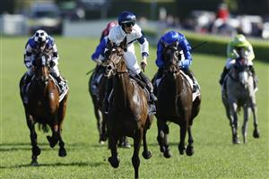 SYDNEY, AUSTRALIA - APRIL 09: Damian Lane on El Patroness wins race 6 the Star Australian Oaks during The Championships Day 2, Longines Queen Elizabeth Stakes Day, at Royal Randwick Racecourse on April 09, 2022 in Sydney, Australia. (Photo by Mark Evans/Getty Images)