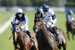 SYDNEY, AUSTRALIA - APRIL 09: Damian Lane on El Patroness wins race 6 the Star Australian Oaks during The Championships Day 2, Longines Queen Elizabeth Stakes Day, at Royal Randwick Racecourse on April 09, 2022 in Sydney, Australia. (Photo by Mark Evans/Getty Images)