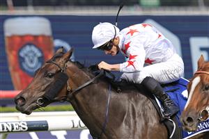 SYDNEY, AUSTRALIA - APRIL 09: James McDonald on Paris Dior wins race 4 the Furphy Percy Sykes Stakes during The Championships Day 2, Longines Queen Elizabeth Stakes Day, at Royal Randwick Racecourse on April 09, 2022 in Sydney, Australia. (Photo by Mark Evans/Getty Images)