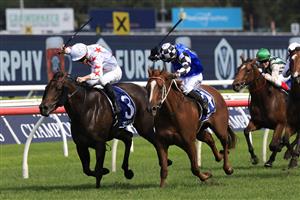 SYDNEY, AUSTRALIA - APRIL 09: James McDonald on Paris Dior wins race 4 the Furphy Percy Sykes Stakes during The Championships Day 2, Longines Queen Elizabeth Stakes Day, at Royal Randwick Racecourse on April 09, 2022 in Sydney, Australia. (Photo by Mark Evans/Getty Images)