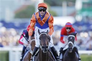 SYDNEY, AUSTRALIA - APRIL 09: Nash Rawiller on Think It Over wins race 8 the Longines Queen Elizabeth Stakes during The Championships Day 2, Longines Queen Elizabeth Stakes Day, at Royal Randwick Racecourse on April 09, 2022 in Sydney, Australia. (Photo by Mark Evans/Getty Images)