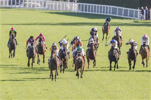 SYDNEY, AUSTRALIA - APRIL 09: Rachel King (yellow and blue checked cap) on Knights Order wins race 7 the Schweppes Sydney Cup during The Championships Day 2, Longines Queen Elizabeth Stakes Day, at Royal Randwick Racecourse on April 09, 2022 in Sydney, Australia. (Photo by Jenny Evans/Getty Images)