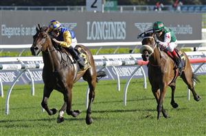 SYDNEY, AUSTRALIA - APRIL 09: Rachel King on Knights Order wins race 7 the Schweppes Sydney Cup during The Championships Day 2, Longines Queen Elizabeth Stakes Day, at Royal Randwick Racecourse on April 09, 2022 in Sydney, Australia. (Photo by Mark Evans/Getty Images)