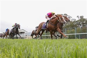 HAWKESBURY, AUSTRALIA - APRIL 30: William Pike on Mr Mozart wins race 7 the Blacktown Workers Hawkesbury Guineas during Hawkesbury Cup Day at Hawkesbury Race Club on April 30, 2022 in Hawkesbury, Australia. (Photo by Jenny Evans/Getty Images)