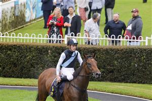 HAWKESBURY, AUSTRALIA - APRIL 30: Joshua Parr on Burgunder returns to scale after winning race 1 the St Johns Park 2yo Clarendon Stakes during Hawkesbury Cup Day at Hawkesbury Race Club on April 30, 2022 in Hawkesbury, Australia. (Photo by Jenny Evans/Getty Images)