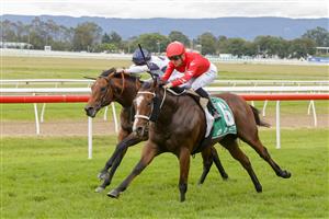 HAWKESBURY, AUSTRALIA - APRIL 30: Chad Schofield on Tycoonist wins race 6 the Hawkesbury Xxxx Gold Rush during Hawkesbury Cup Day at Hawkesbury Race Club on April 30, 2022 in Hawkesbury, Australia. (Photo by Jenny Evans/Getty Images)