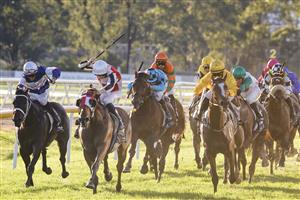HAWKESBURY, AUSTRALIA - APRIL 30: Tom Sherry on Kirwan's Lane wins Race 9, the Hawkesbury Gold Cup during Hawkesbury Cup Day on April 30, 2022 in Hawkesbury, Australia. (Getty)
