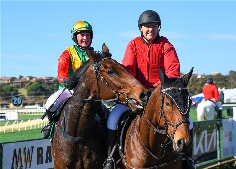 WARRNAMBOOL, AUSTRALIA - MAY 03: Megan Dunseath riding Lord Pierro winning Race 1, the Let's Make It Grand Maiden Hurdle during Brierly Steeplechase day at Warrnambool Racing Club on May 03, 2022 in Warrnambool, Australia. (Getty)