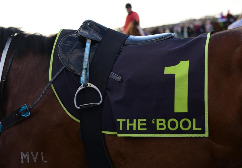 WARRNAMBOOL, AUSTRALIA - MAY 03: General view of number one saddle cloth The Bool in Race 10 , the Thoroughbred Club Of Australia Bm64, during Brierly Steeplechase day at Warrnambool Racing Club on May 03, 2022 in Warrnambool, Australia. (Photo by Vince Caligiuri/Getty Images)
