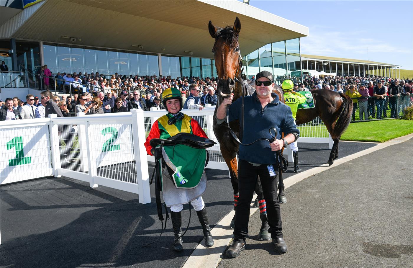 WARRNAMBOOL, AUSTRALIA - MAY 03: Megan Dunseath riding Lord Pierro winning Race 1, the Let's Make It Grand Maiden Hurdle during Brierly Steeplechase day at Warrnambool Racing Club on May 03, 2022 in Warrnambool, Australia. (Getty)
