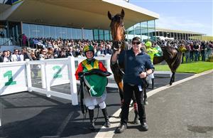 WARRNAMBOOL, AUSTRALIA - MAY 03: Megan Dunseath riding Lord Pierro winning Race 1, the Let's Make It Grand Maiden Hurdle during Brierly Steeplechase day at Warrnambool Racing Club on May 03, 2022 in Warrnambool, Australia. (Getty)