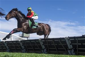 WARRNAMBOOL, AUSTRALIA - MAY 03: Megan Dunseath riding Lord Pierro winning Race 1, the Let's Make It Grand Maiden Hurdle during Brierly Steeplechase day at Warrnambool Racing Club on May 03, 2022 in Warrnambool, Australia. (Getty)