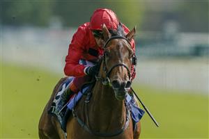 YORK, ENGLAND - MAY 11: Frankie Dettori riding Emily Upjohn (red) win The Tattersalls Musidora Stakes at York Racecourse on May 11, 2022 in York, England. (Photo by Alan Crowhurst/Getty Images)