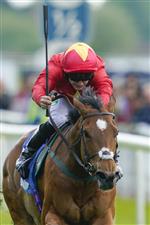 YORK, ENGLAND - MAY 11: Jason Hart riding Highfield Princess win The 1895 Duke Of York Clipper Logistics Stakes at York Racecourse on May 11, 2022 in York, England. (Photo by Alan Crowhurst/Getty Images)