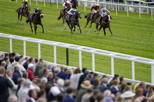 YORK, ENGLAND - MAY 12: Daniel Tudhope riding Last Crusader (R) win The British Stallion Studs EBF Westow Stakes at York Racecourse on May 12, 2022 in York, England. (Photo by Alan Crowhurst/Getty Images)