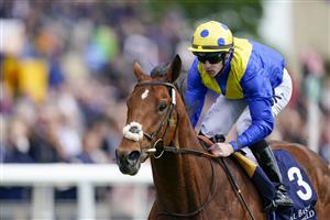 YORK, ENGLAND - MAY 12: Richard Kingscote riding Desert Crown win The Al Basti Equiworld Dubai Dante Stakes at York Racecourse on May 12, 2022 in York, England. (Photo by Alan Crowhurst/Getty Images)