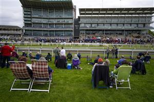 YORK, ENGLAND - MAY 13: A general view as racegoers in the Clocktower Enclosure wait for the start of the first race at York Racecourse on May 13, 2022 in York, England. (Photo by Alan Crowhurst/Getty Images)