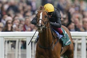YORK, ENGLAND - MAY 13: Frankie Dettori riding Stradivarius win The Paddy Power Yorkshire Cup Stakes at York Racecourse on May 13, 2022 in York, England. (Photo by Alan Crowhurst/Getty Images)