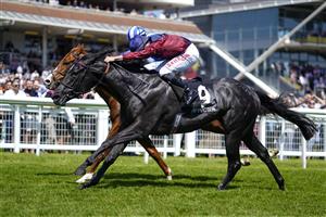 NEWBURY, ENGLAND - MAY 14: Tom Marquand riding Tiber Flow (maroon) win The BetVictor Carnarvon Stakes at Newbury Racecourse on May 14, 2022 in Newbury, England. (Photo by Alan Crowhurst/Getty Images)