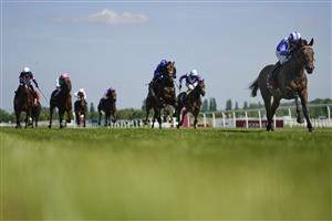 NEWBURY, ENGLAND - MAY 14: Jim Crowley riding Baaeed (R) win The Al Shaqab Lockinge Stakes at Newbury Racecourse on May 14, 2022 in Newbury, England. (Photo by Alan Crowhurst/Getty Images)
