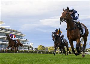 MELBOURNE, AUSTRALIA - MAY 14: Alana Kelly riding Point Nepean winning Race 7, the Lexus Andrew Ramsden, during Melbourne Racing at Flemington Racecourse on May 14, 2022 in Melbourne, Australia. (Photo by Vince Caligiuri/Getty Images)