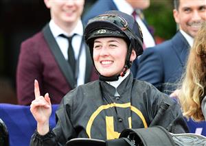 MELBOURNE, AUSTRALIA - MAY 14: Alana Kelly riding Adele Amour after winning Race 4, the Leilani Series Heat 1 during Melbourne Racing at Flemington Racecourse on May 14, 2022 in Melbourne, Australia. (Photo by Vince Caligiuri/Getty Images)