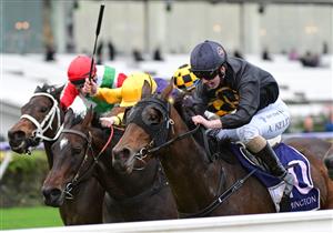 MELBOURNE, AUSTRALIA - MAY 14: Alana Kelly riding Adele Amour winning Race 4, the Leilani Series Heat 1 during Melbourne Racing at Flemington Racecourse on May 14, 2022 in Melbourne, Australia. (Photo by Vince Caligiuri/Getty Images)