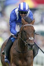 EPSOM, ENGLAND - JUNE 03: Jim Crowley riding Hukum win The Dahlbury Coronation Cup during Ladies Day at Epsom Racecourse on June 03, 2022 in Epsom, England. (Photo by Alan Crowhurst/Getty Images)