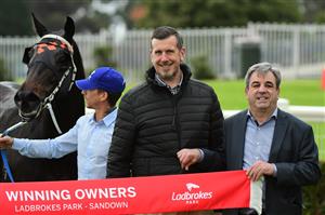 MELBOURNE, AUSTRALIA - JUNE 11: Trainer Mark Kavanagh after Horrifying won Race 6, the Ladbrokes Mates Mode Handicap, during Melbourne Racing at Sandown Hillside on June 11, 2022 in Melbourne, Australia. (Photo by Vince Caligiuri/Getty Images)
